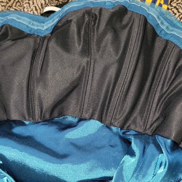 Monique Lhuillier Teal Strapless Evening Gown SZ 10 - Picture 6 of 7